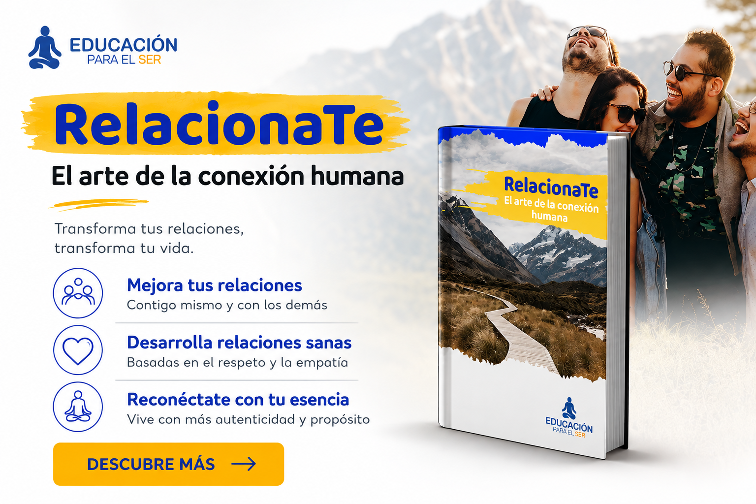 Mockup Relaciónate — El Arte de la Conexión Humana