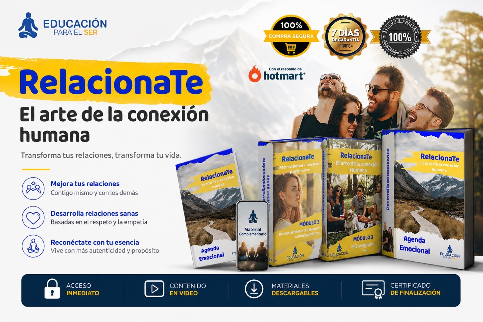 RelacionaTe — El arte de la conexión humana. Curso con 3 módulos, Eneagrama y Agenda Emocional.